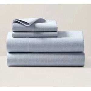 Ralph Lauren Workshirt Chambray King Size Fitted Sheet Blue NEW